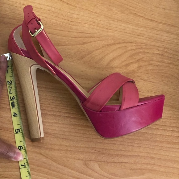 Colin Stuart Platform Sandals, Pink/Red, Size 8.5 - Picture 7 of 8